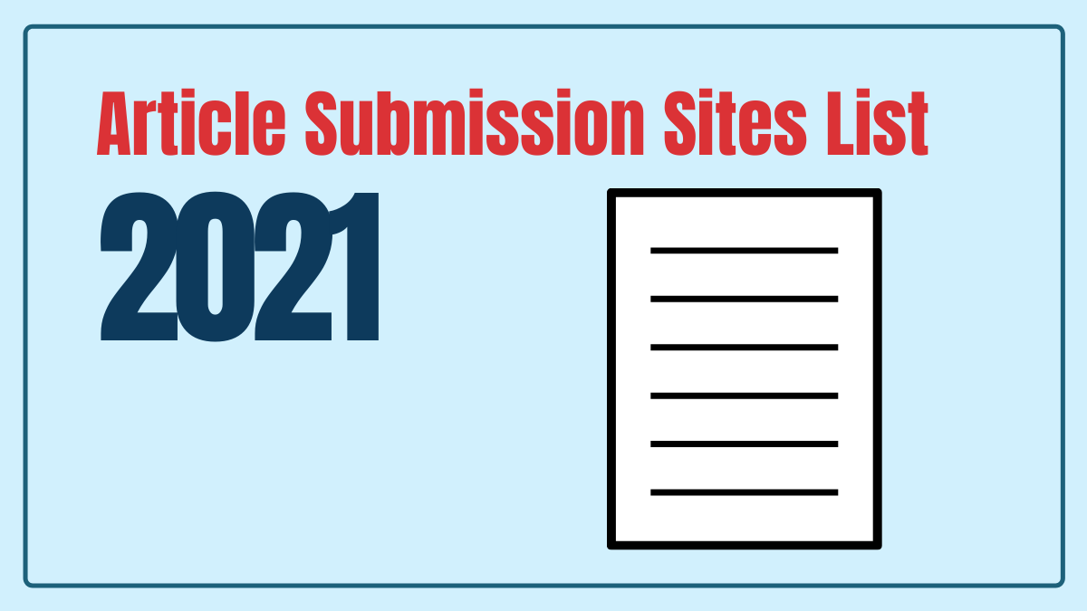Article Submission Sites List 2023