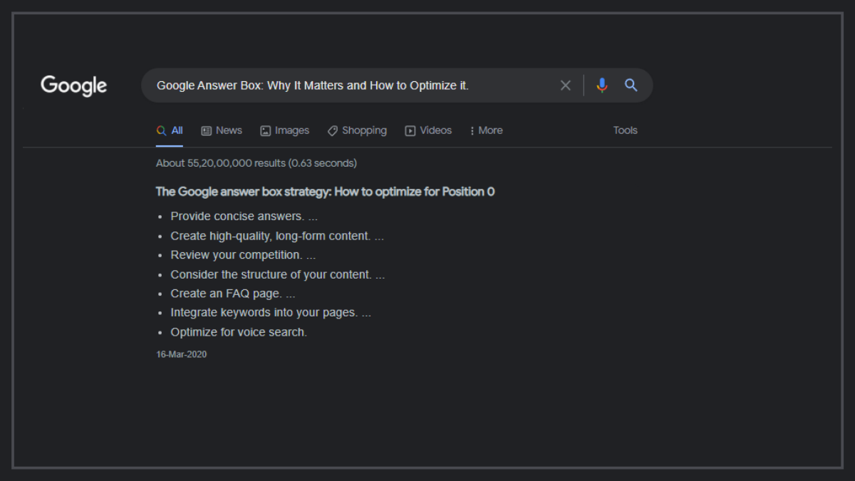 Google Answer Box: Why It Matters and How to Optimize it