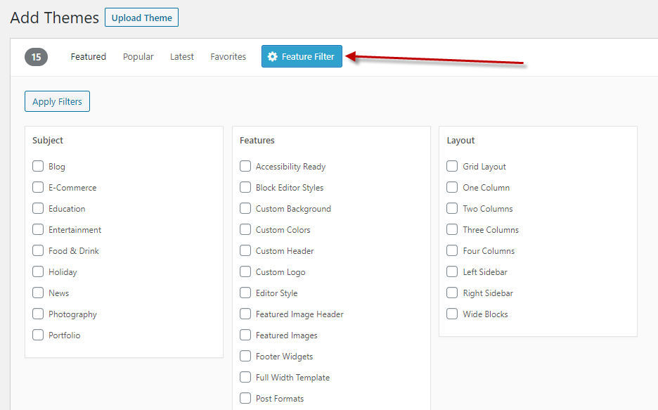 feature filter