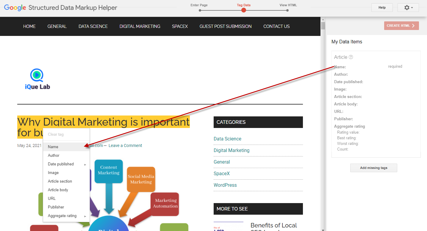 Add Schema Markup on a Webpage