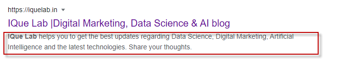meta description