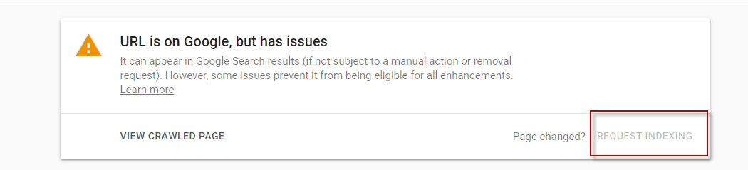request indexing