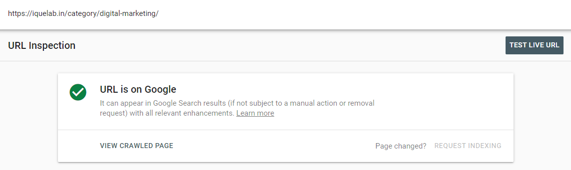 Indexing Request