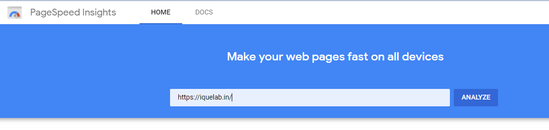 google page speed test