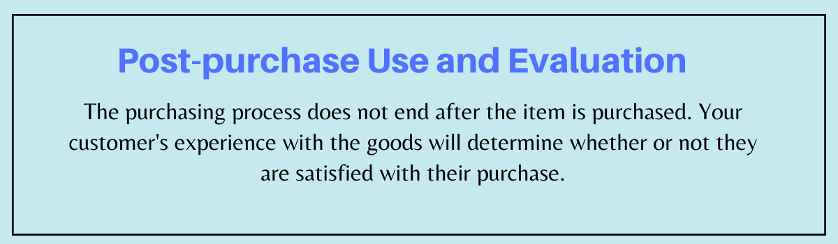 Post-purchase Use and Evaluation