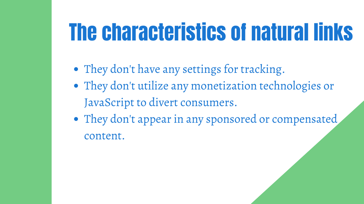 characteristics of natural links in SEO