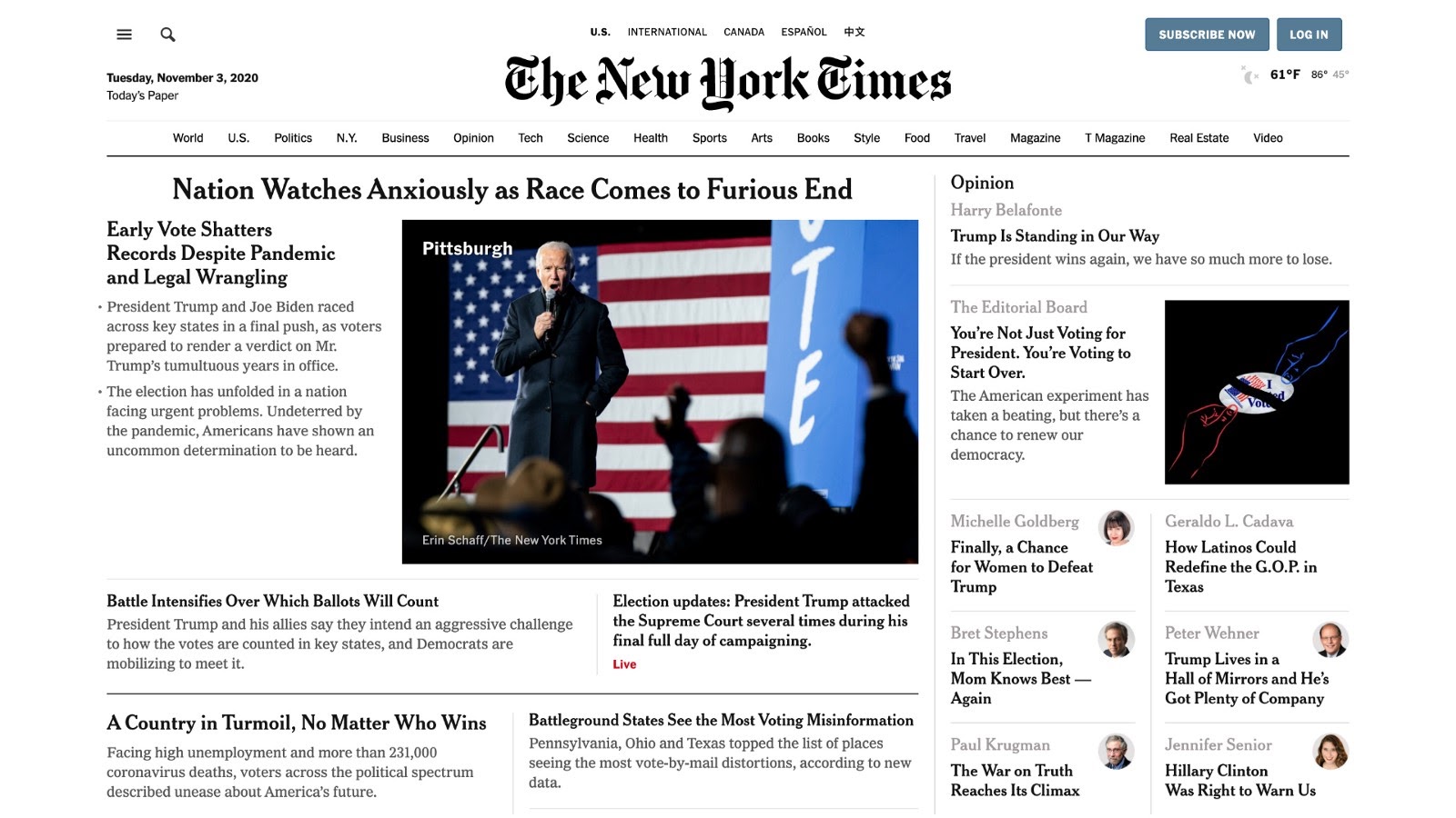 Magazine and news media websites