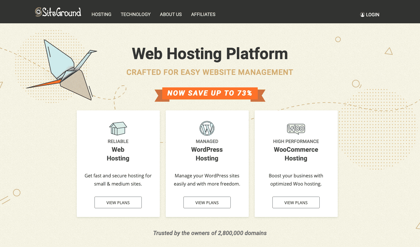 SiteGround is best web hosting service that offer hosting for Wordpress & Business sites like VPS, Cloud, Managed Wordpress, WooCommerce, etc.
