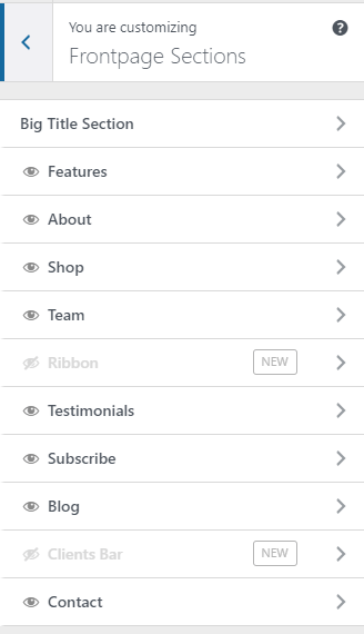 Frontpage Sections