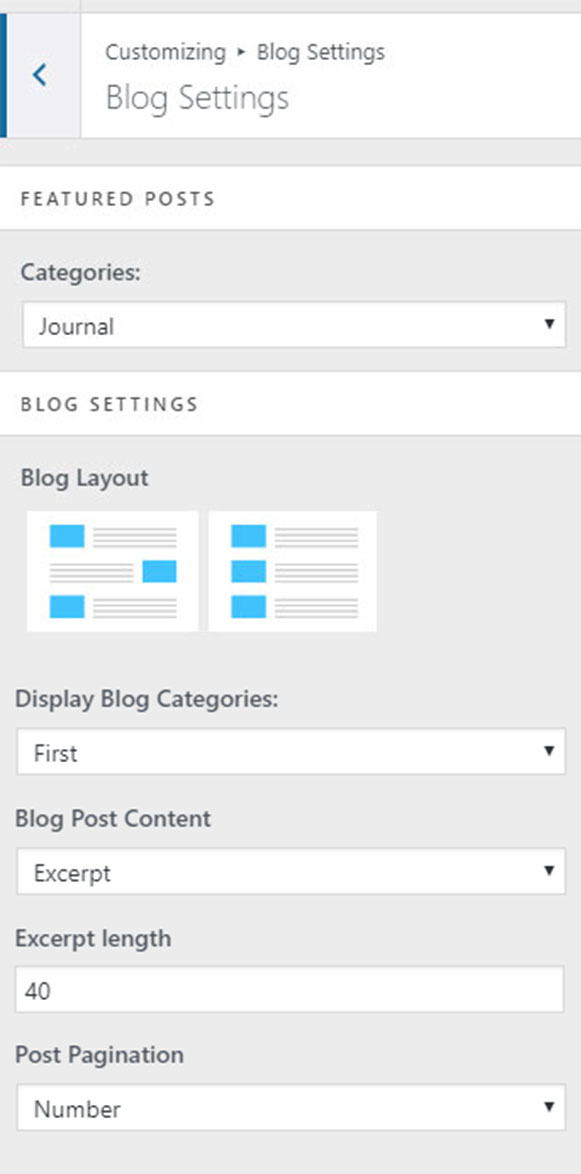 Blog Settings