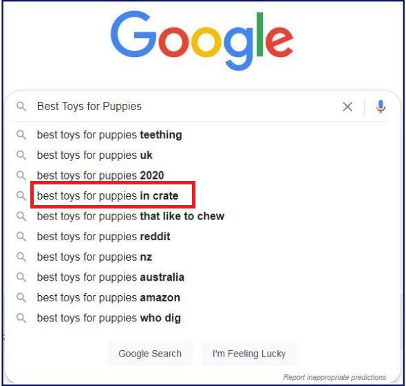 Google Autocomplete results