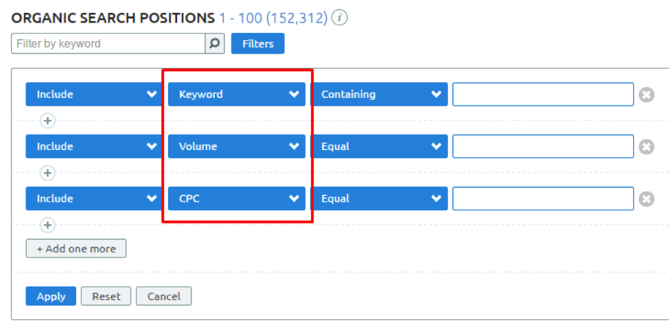 Keyword Research Filter