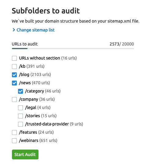 Subfolders to Audit