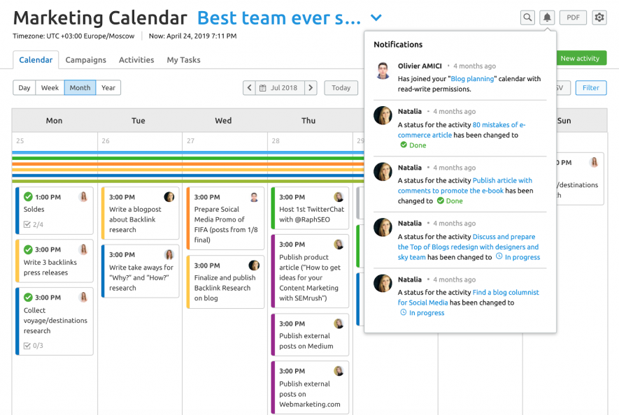 Marketing Calender