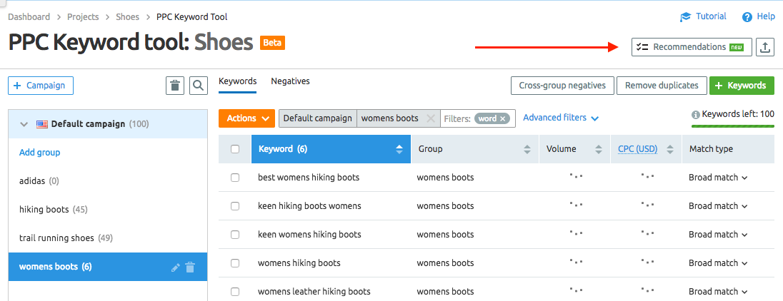 PPC Keyword Tool